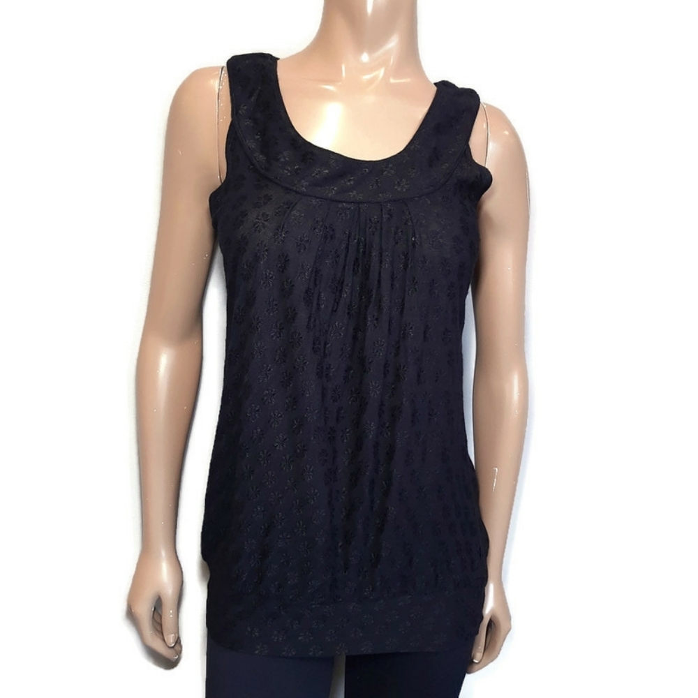 JESSICA Embroidered Bubble Hem Sleeveless Top